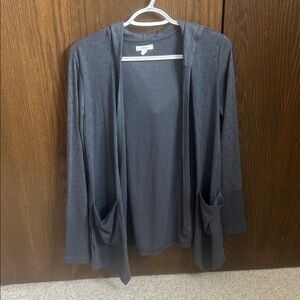 Maurices Gray Open-Front Hooded Cardigan